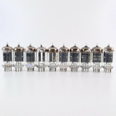 10 X 12AU7A RCA TUBE. 17MM BLACK PLATES. BLACK PLATES. 1960s PRODUCTION. CT  ENA