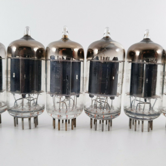 10 X 12AU7A RCA TUBE. 17MM BLACK PLATES. BLACK PLATES. 1960s PRODUCTION. CT  ENA