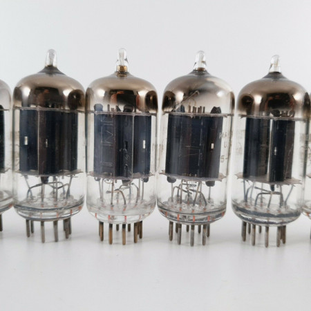 10 X 12AU7A RCA TUBE. 17MM BLACK PLATES. BLACK PLATES. 1960s PRODUCTION. CT  ENA