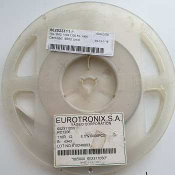 10 x 110R 1/4W 5% SMD EUROTRONIX RESISTOR. (R490) CA395U2500F020821