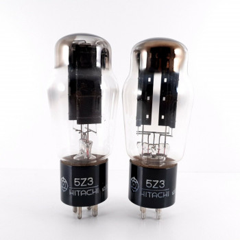 2 X 5Z3 HITACHI TUBE. BLACK PLATES. 1950s JAPANESE PROD. MATCHED PAIR. AG  ENA