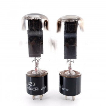 2 X 5Z3 HITACHI TUBE. BLACK PLATES. 1950s JAPANESE PROD. MATCHED PAIR. AG  ENA 2