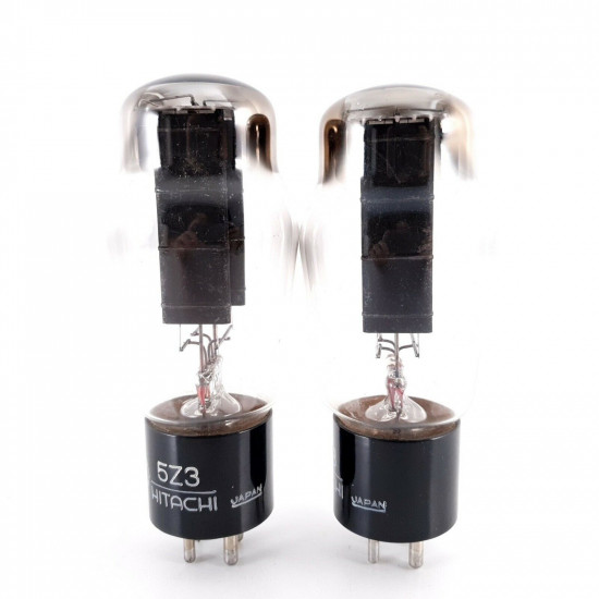 2 X 5Z3 HITACHI TUBE. BLACK PLATES. 1950s JAPANESE PROD. MATCHED PAIR. AG  ENA