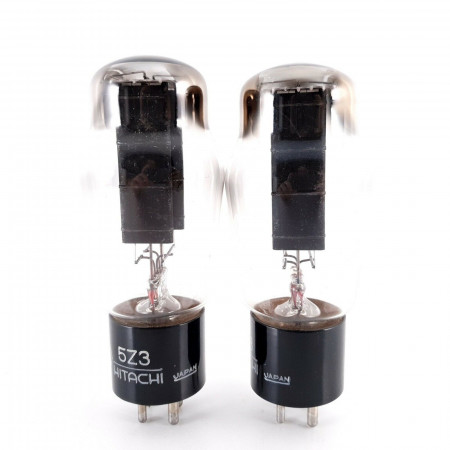 2 X 5Z3 HITACHI TUBE. BLACK PLATES. 1950s JAPANESE PROD. MATCHED PAIR. AG  ENA