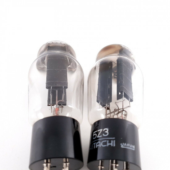 2 X 5Z3 HITACHI TUBE. BLACK PLATES. 1950s JAPANESE PROD. MATCHED PAIR. AG  ENA