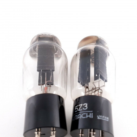 2 X 5Z3 HITACHI TUBE. BLACK PLATES. 1950s JAPANESE PROD. MATCHED PAIR. AG  ENA