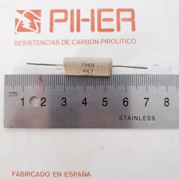 1 X 2W 4,7K 4.7K 4K7 10% 1960s VINTAGE PIHER RESISTOR. NOS. C1820U39F020221