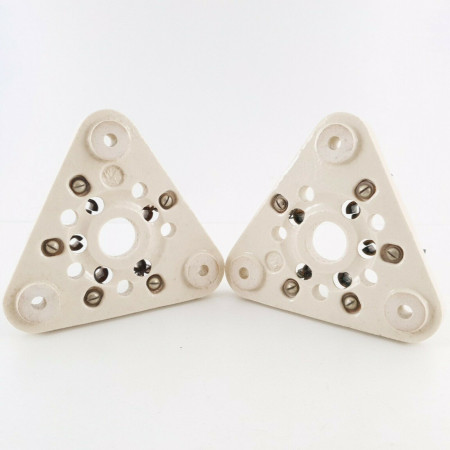 2 X 803 TUBE SOCKET. 1950s USA PRODUCTION. CERAMIC BUILT. HIGH QUALITY CQ  ENA