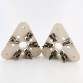 2 X 803 TUBE SOCKET. 1950s USA PRODUCTION. CERAMIC BUILT. HIGH QUALITY CQ  ENA 2