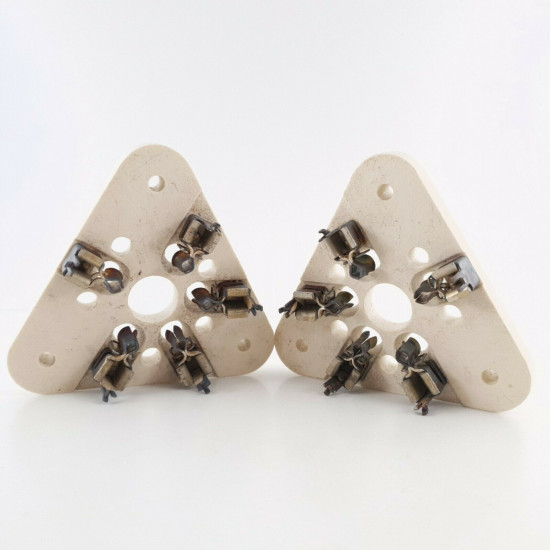 2 X 803 TUBE SOCKET. 1950s USA PRODUCTION. CERAMIC BUILT. HIGH QUALITY CQ  ENA