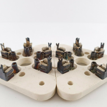 2 X 803 TUBE SOCKET. 1950s USA PRODUCTION. CERAMIC BUILT. HIGH QUALITY CQ  ENA