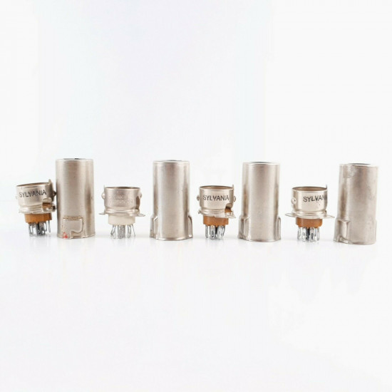 4 X 7 PIN TUBE SOCKET + SHIELD. SYLVANIA. TS102P01. HIGH QUALITY CQ  ENA