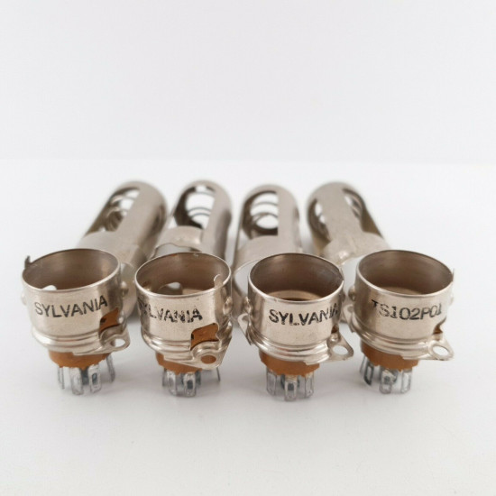 4 X 7 PIN TUBE SOCKET + SUPPORT. SYLVANIA. TS102P01. HIGH QUALITY CQ  ENA
