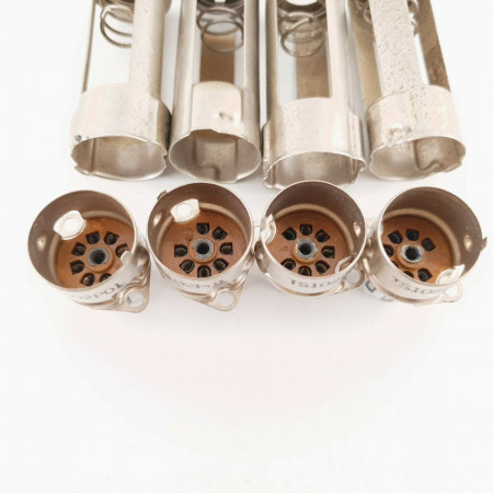 4 X 7 PIN TUBE SOCKET + SUPPORT. SYLVANIA. TS102P01. HIGH QUALITY CQ  ENA