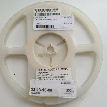 10 x 820K 1/10W 5% SMD EUROTRONIX RESISTOR. (R496) CA395U250F020821