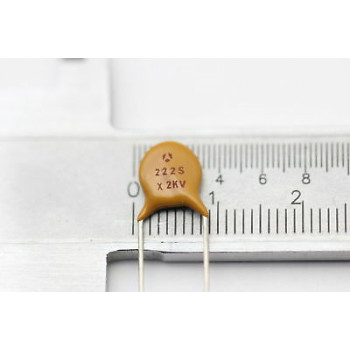 CERAMIC CAPACITOR THOMSON 2.22nF 2000V 2KV NOS 2PC. CA78U13F150219