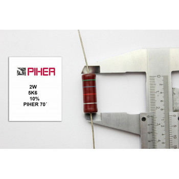 VINTAGE PIHER RESISTOR. 2W 5K6 10% *1PC* NEW ORIGINAL+ 1970´S RC928F020720