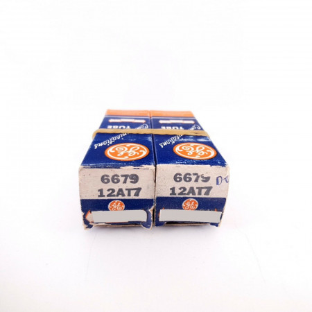 2 X 12AT7 / 6679 GE TUBE. TILTED GETTER. 1950s PRODUCTION. NOS/NIB. AB  ENA
