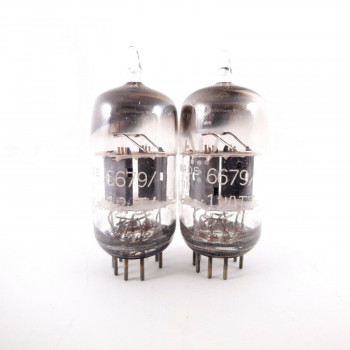 2 X 12AT7 / 6679 GE TUBE. TILTED GETTER. 1950s PRODUCTION. NOS/NIB. AB  ENA 2