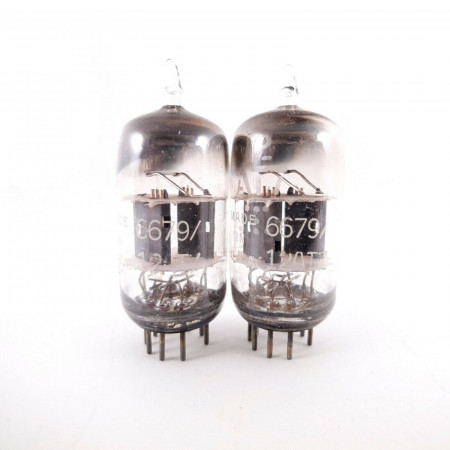 2 X 12AT7 / 6679 GE TUBE. TILTED GETTER. 1950s PRODUCTION. NOS/NIB. AB  ENA