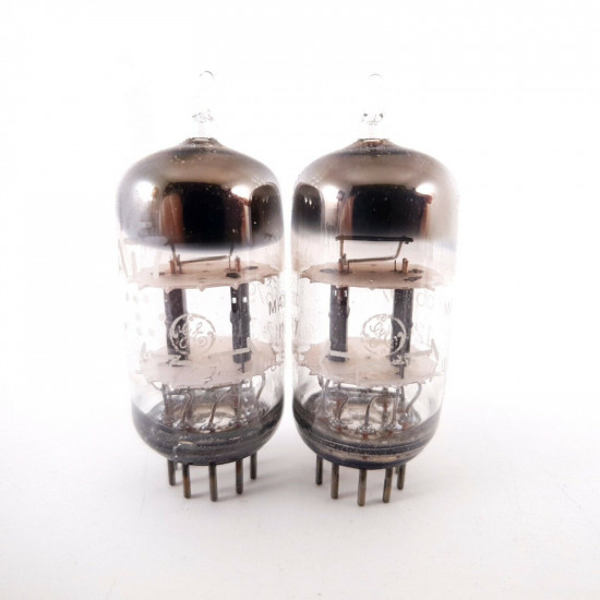 2 X 12AT7 / 6679 GE TUBE. TILTED GETTER. 1950s PRODUCTION. NOS/NIB. AB  ENA