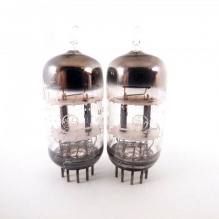 2 X 12AT7 / 6679 GE TUBE. TILTED GETTER. 1950s PRODUCTION. NOS/NIB. AB  ENA