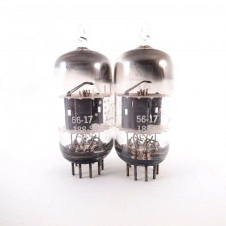 2 X 12AT7 / 6679 GE TUBE. TILTED GETTER. 1950s PRODUCTION. NOS/NIB. AB  ENA