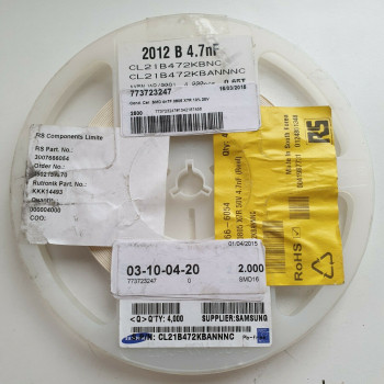 10 x 4.7nF 25V 10% SMD CERAMIC SAMSUNG CAPACITOR. (R500) CA395U2500F020821