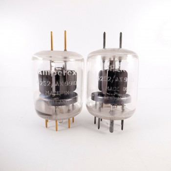 2 X 6252 / AX9910 AMPEREX TUBE. HOLLAND. GOLD PIN. 1950s PROD. NOS/NIB. AB  ENA 2
