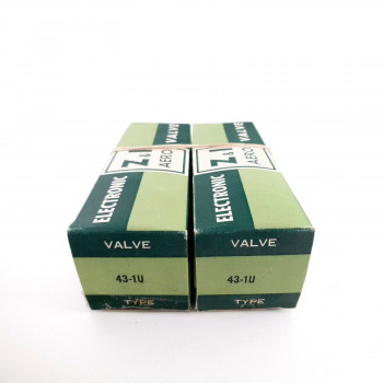 2 X 43-1U / 431U ZAERIX TUBE. BLACK PLATES. 1950s PROD. NOS/NIB. AB  ENA