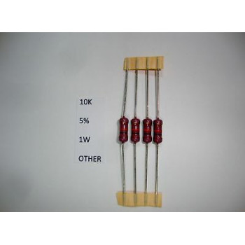 RESISTOR CARBON FILM. 1W 10K 5% *4 PC* NEW+