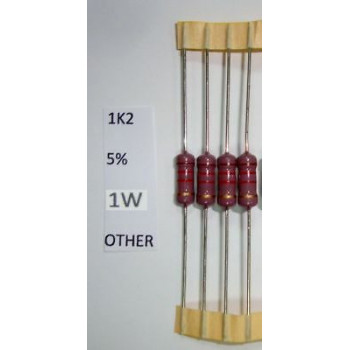 RESISTOR CARBON FILM. 1W 1K2 1,2K 5% *4 PC* NEW+