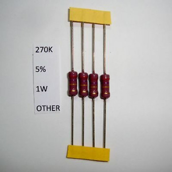 RESISTOR CARBON FILM. 1W 270K 5% *4 PC* NEW+