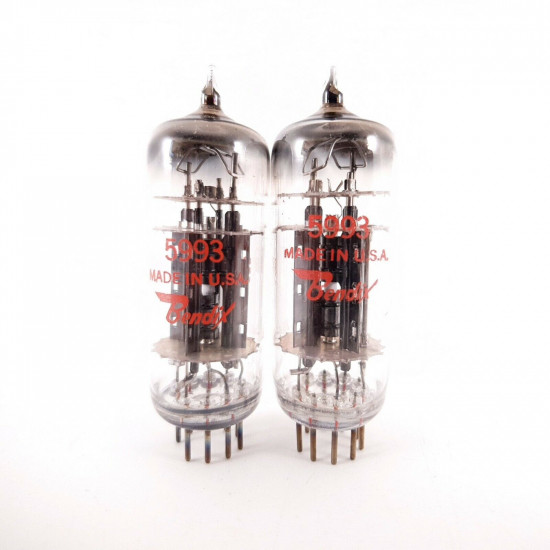 2 X 5993 BENDIX TUBE. BLACK PLATES. DUAL TILTED GETTER. 3 MICAS NOS/NIB. AB  ENA