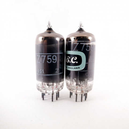 2 X Z759 / CV5060 GEC TUBE. 1960s PRODUCTION. SMOKED GLASS. AB  ENA