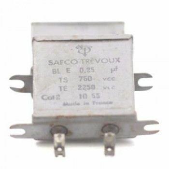 CAPACITOR SAFCO TREVOUX 0,25uF 750V NOS (NEW OLD STOCK) 1PC. CA318U3F030221