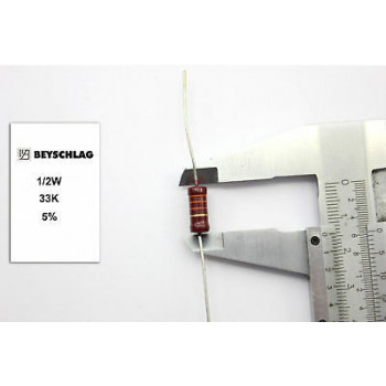 VINTAGE BEYSCHLAG RESISTOR. 1/2W 33K 5% *1 PC* NOS (New Old Stock) C1698