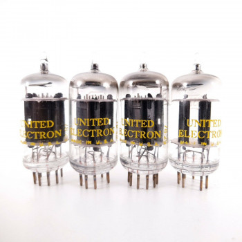 4 X 5963 UNITED TUBE. 1978 RCA PROD. 17MM BLACK PLATES. MATCHED TRIO+1. AB  ENA 2