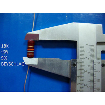 VINTAGE BEYSCHLAG RESISTOR. 1/2W 18K 5% *1 PC* NEW+ (New Old Stock)