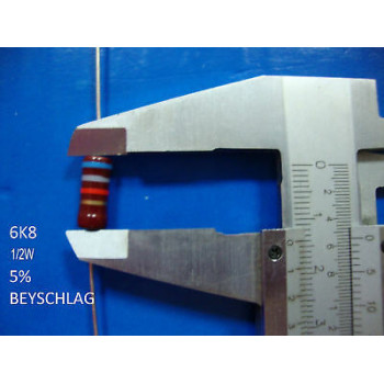 VINTAGE BEYSCHLAG RESISTOR. 1/2W 6k8 6,8k 5% *1 PC* NEW+ (New Old Stock)