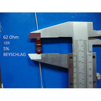 VINTAGE BEYSCHLAG RESISTOR. 1/2W 62R 62Ohm 5% *1 PC* NEW+ (New Old Stock)