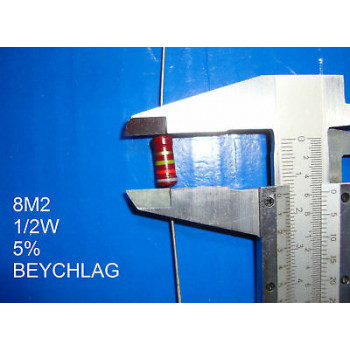 VINTAGE BEYSCHLAG RESISTOR. 1/2W 8M2 5% *1 PC* NEW+ (New Old Stock)