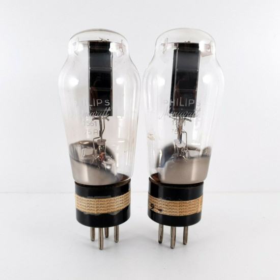2 X 1561 PHILIPS-MINIWATT TUBE. BLACK PLATES. OLD & RARE VERSION. CI  ENA