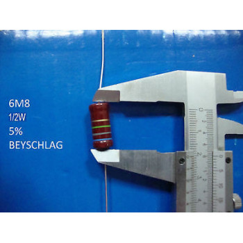 VINTAGE BEYSCHLAG RESISTOR. 1/2W 6M8 5% *1 PC* NEW+ (New Old Stock)