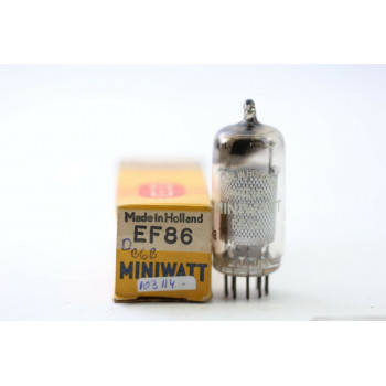 1 X EF86 PHILIPS-MINIWATT TUBE. D-G. MESH PLATE. NOS / NIB. RC3/V3