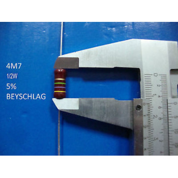 VINTAGE BEYSCHLAG RESISTOR. 1/2W 4M7 5% *1 PC* NEW+ (New Old Stock)