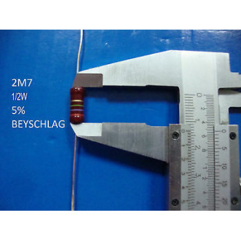 VINTAGE BEYSCHLAG RESISTOR. 1/2W 2M7 5% *1 PC* NEW+ (New Old Stock) RC1709
