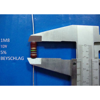 VINTAGE BEYSCHLAG RESISTOR. 1/2W 1M8. 5% *1 PC* NEW+ (New Old Stock)