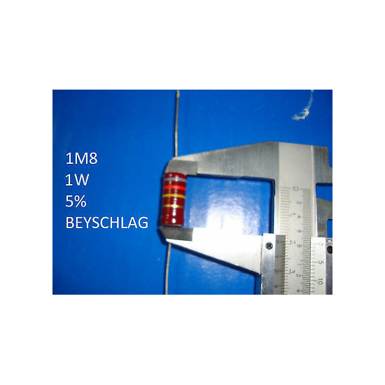VINTAGE BEYSCHLAG RESISTOR. 1W 1M8 5% *1 PC* NEW+ (New Old Stock)