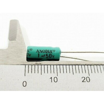 ELECTROLYTIC CAPACITOR ANODIA 1uF 50V NOS(New Old Stock) 3PC. CA256U13F030321